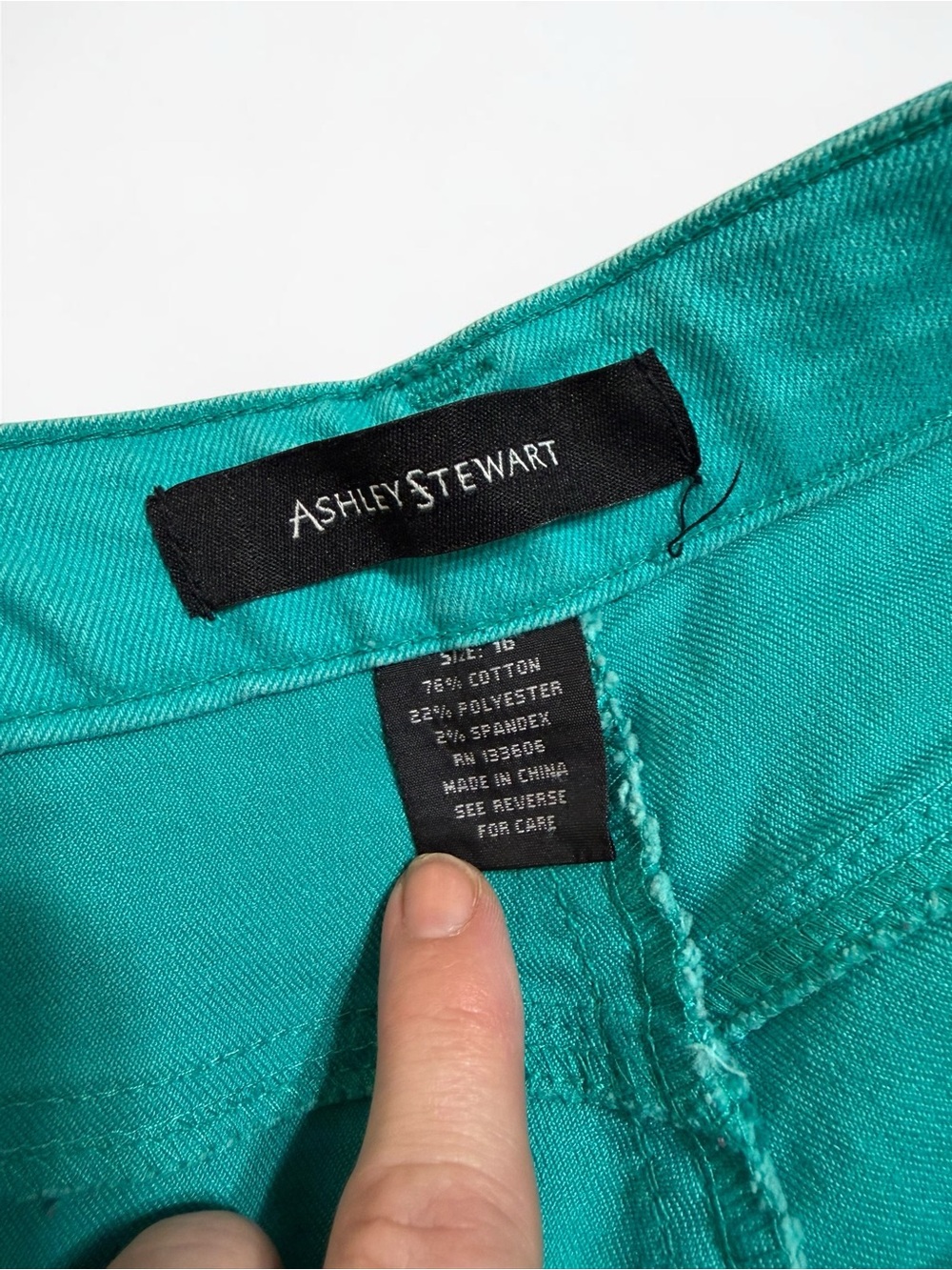 Ashley Stewart Womens Teal Bootcut Jeans Size 16 Stretch Denim Pants - Picture 2 of 6
